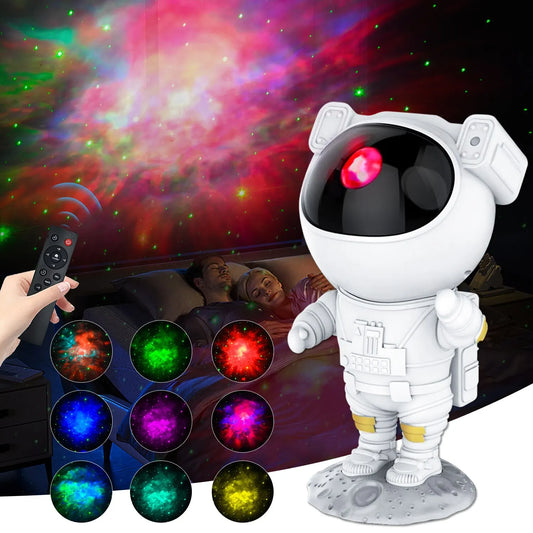 Celestial Explorer Astronaut Star Projector Night Light with Remote Control, 360° Adjustable Design, Nebula Galaxy Bedroom Projector Lights - Perfect Gift for Kids